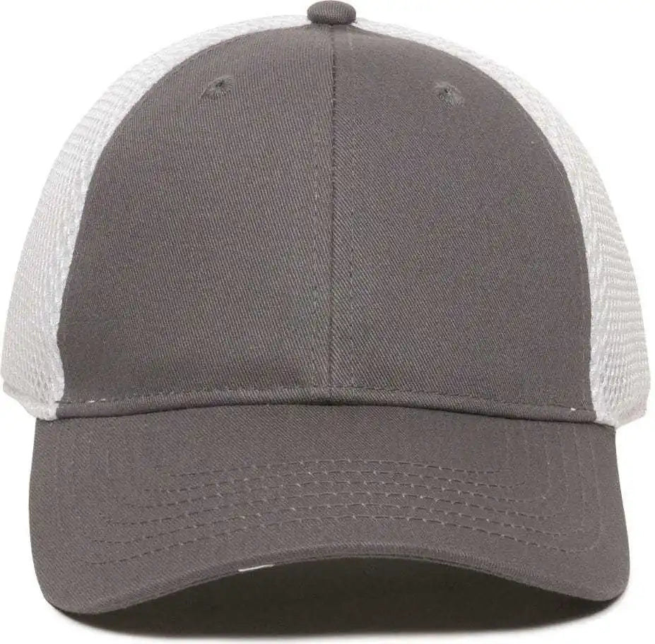 Oc Sports Swm-600 Cotton Twill and Mesh Adjustable Cap - Charcoal Wh - Dark Gray White / 6 7/8’’ - 7 1/2’’