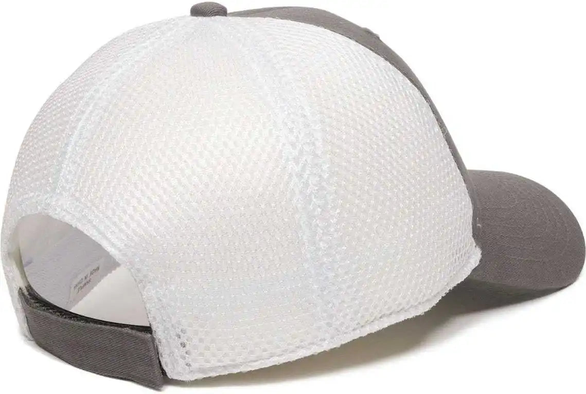 Oc Sports Swm-600 Cotton Twill and Mesh Adjustable Cap - Charcoal Wh - Dark Gray White / 6 7/8’’ - 7 1/2’’
