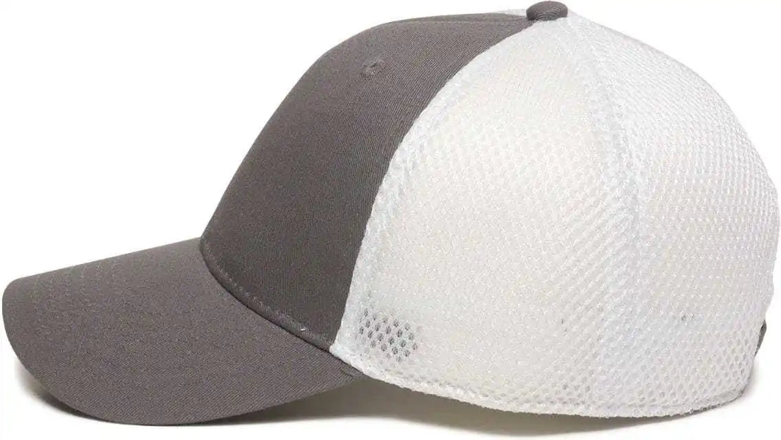 Oc Sports Swm-600 Cotton Twill and Mesh Adjustable Cap - Charcoal Wh - Dark Gray White / 6 7/8’’ - 7 1/2’’