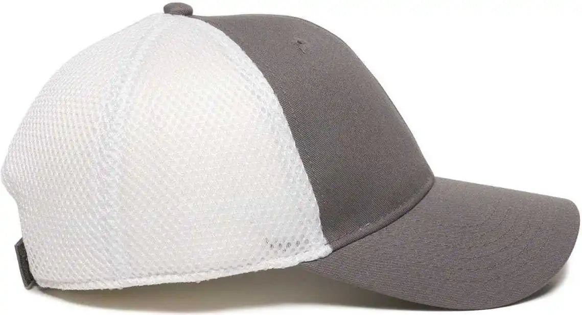 Oc Sports Swm-600 Cotton Twill and Mesh Adjustable Cap - Charcoal Wh - Dark Gray White / 6 7/8’’ - 7 1/2’’