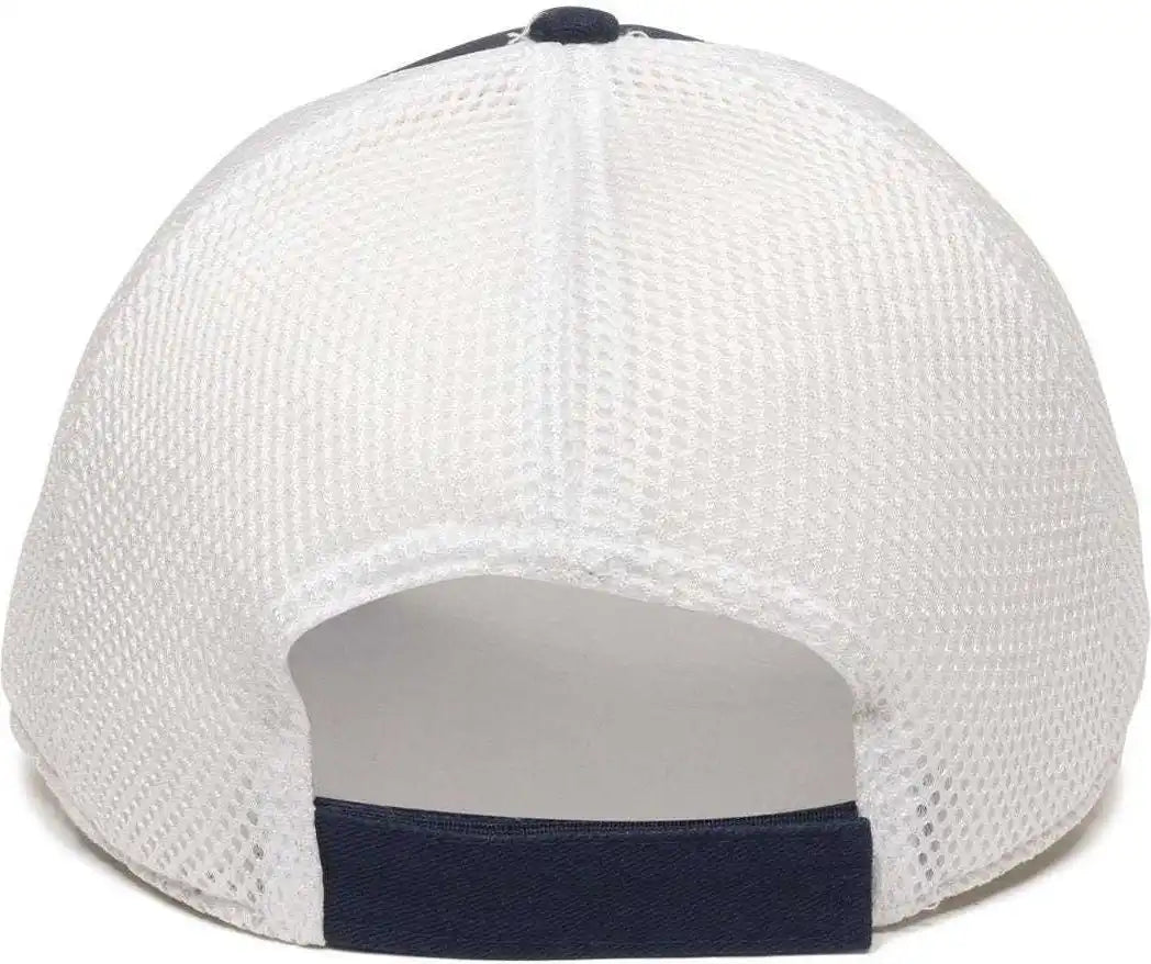 Oc Sports Swm-600 Cotton Twill and Mesh Adjustable Cap - Navy White - 6 7/8’’ - 7 1/2’’