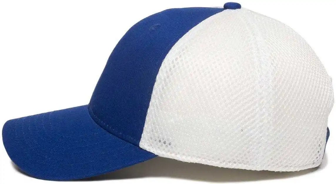 Oc Sports Swm-600 Cotton Twill and Mesh Adjustable Cap - Royal White - 6 7/8’’ - 7 1/2’’