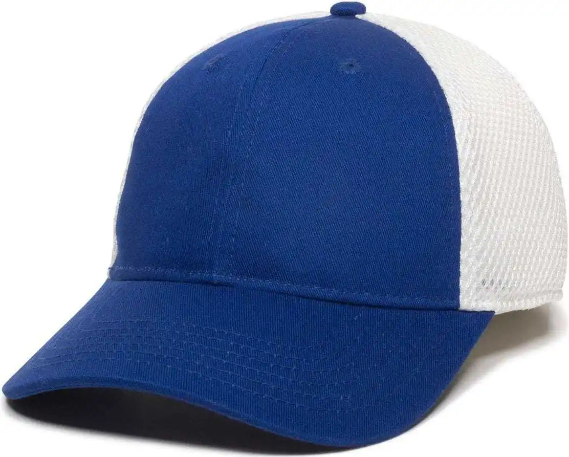 Oc Sports Swm-600 Cotton Twill and Mesh Adjustable Cap - Royal White - 6 7/8’’ - 7 1/2’’
