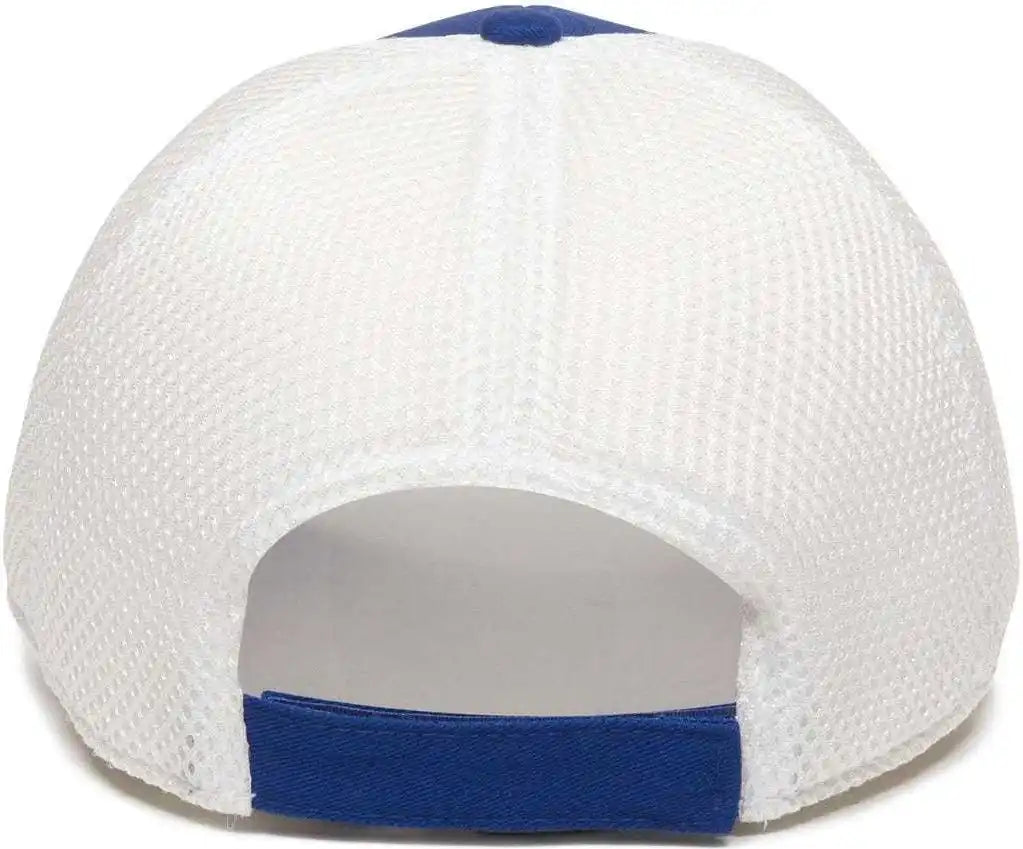 Oc Sports Swm-600 Cotton Twill and Mesh Adjustable Cap - Royal White - 6 7/8’’ - 7 1/2’’