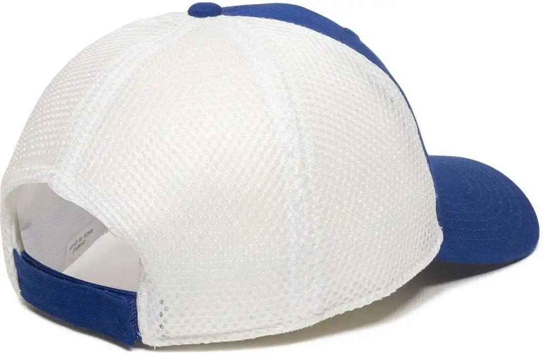 Oc Sports Swm-600 Cotton Twill and Mesh Adjustable Cap - Royal White - 6 7/8’’ - 7 1/2’’
