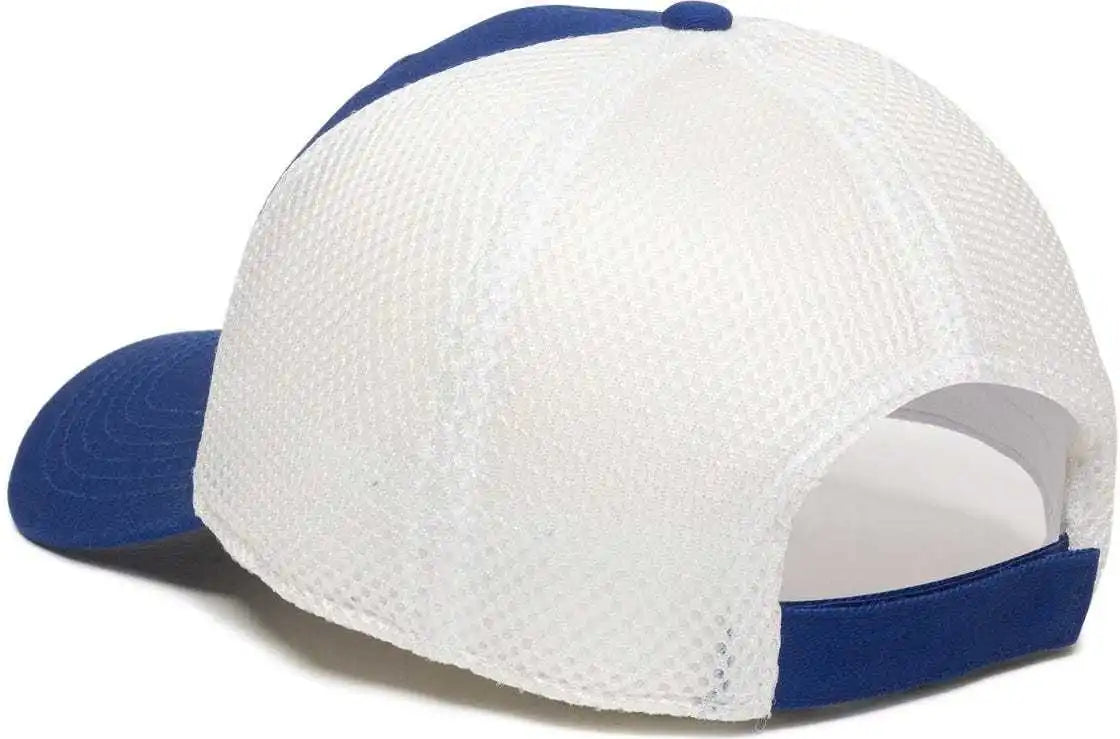 Oc Sports Swm-600 Cotton Twill and Mesh Adjustable Cap - Royal White - 6 7/8’’ - 7 1/2’’