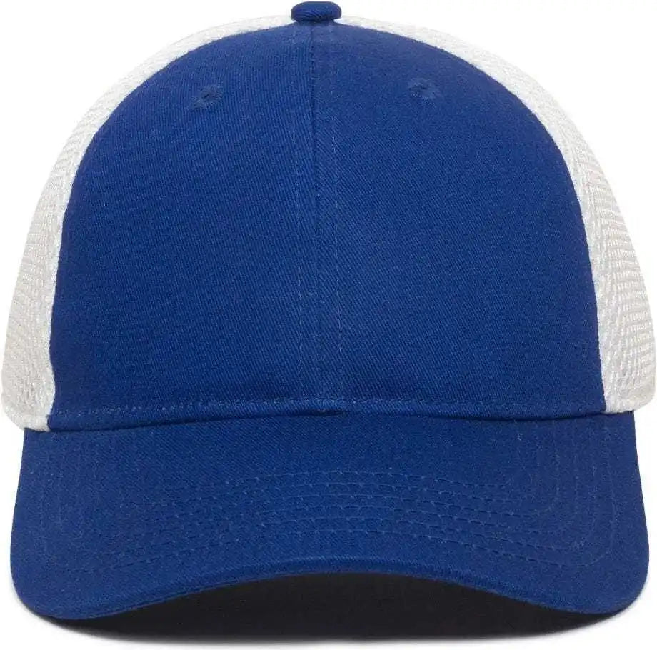 Oc Sports Swm-600 Cotton Twill and Mesh Adjustable Cap - Royal White - 6 7/8’’ - 7 1/2’’