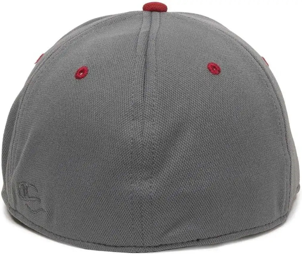 Oc Sports Tgs1930x Proflex Bamboo Charcoal Flat Visor Cap - Grap Red - Dark Gray / 6 3/8’’ - 3/4’’