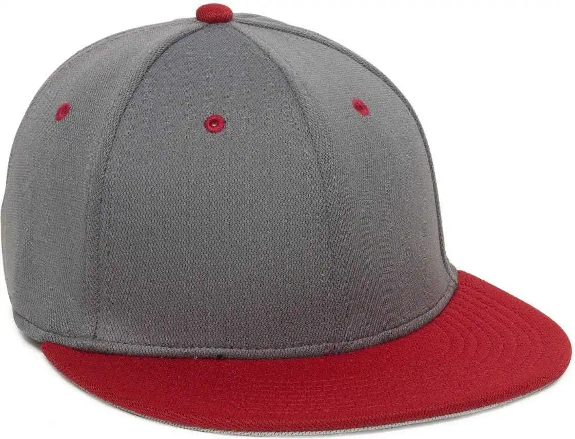 Oc Sports Tgs1930x Proflex Bamboo Charcoal Flat Visor Cap - Grap Red - Dark Gray / 6 3/8’’ - 3/4’’