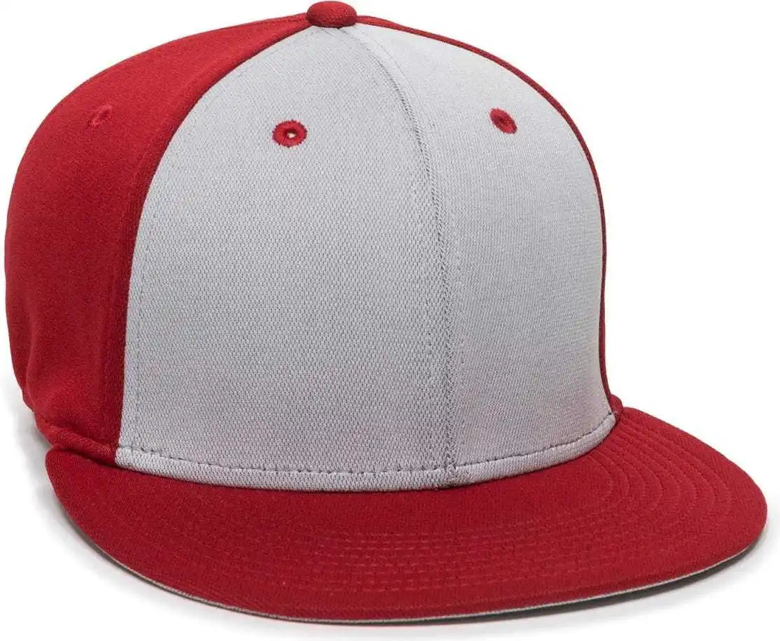 Oc Sports Tgs1930x Proflex Bamboo Charcoal Flat Visor Cap - Lt Gray Red - Light / 6 3/8’’ - 3/4’’