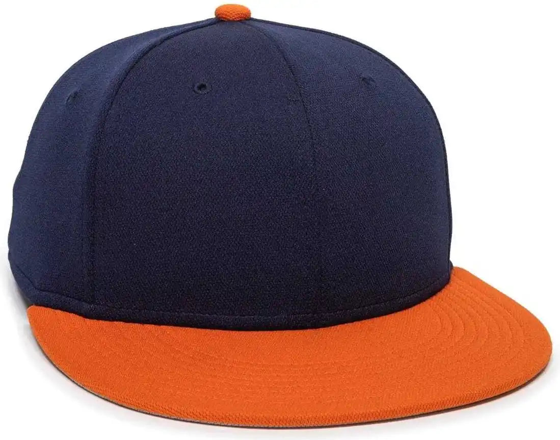 Oc Sports Tgs1930x Proflex Bamboo Charcoal Flat Visor Cap - Ny Orange - Navy / 6 3/8’’ - 3/4’’