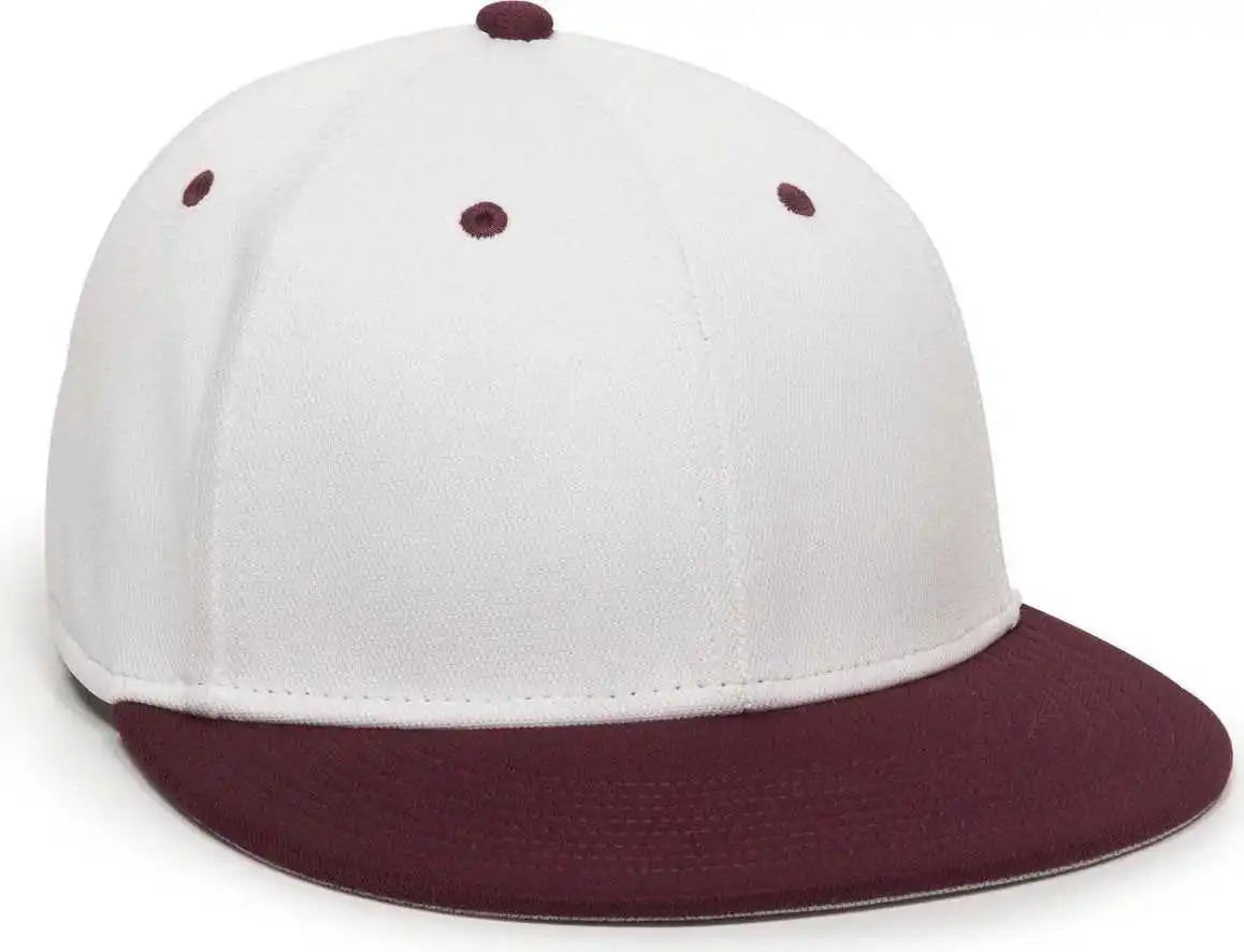 Oc Sports Tgs1930x Proflex Bamboo Charcoal Flat Visor Cap - Wh Maroon - White / 6 3/8’’ - 3/4’’