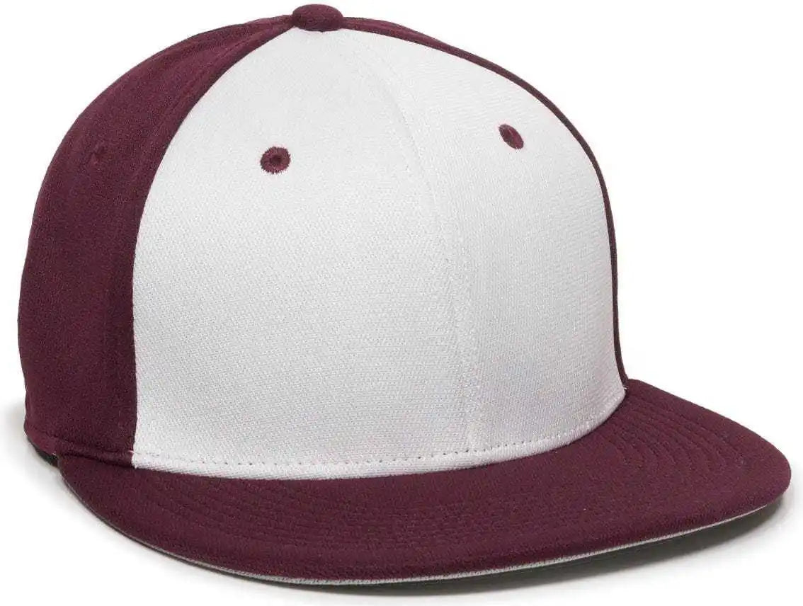 Oc Sports Tgs1930x Proflex Bamboo Charcoal Flat Visor Cap - Wh Maroon - White / 6 3/8’’ - 3/4’’