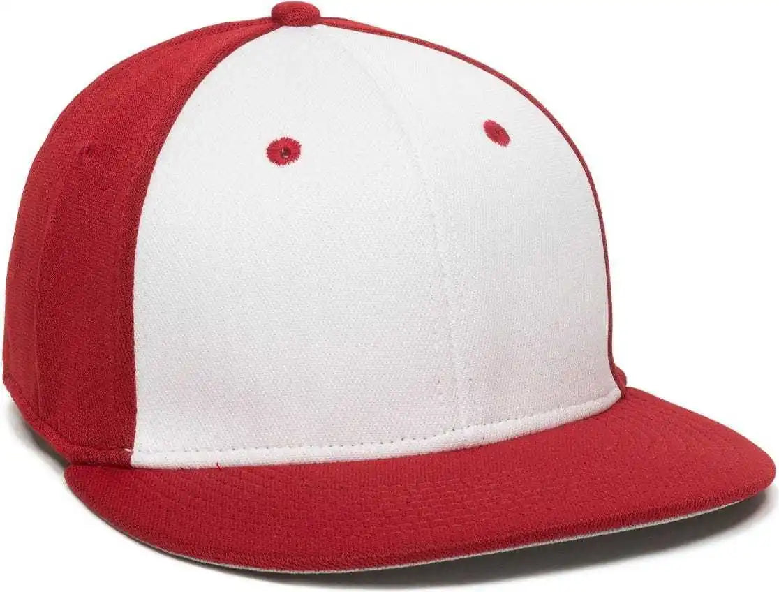 Oc Sports Tgs1930x Proflex Bamboo Charcoal Flat Visor Cap - Wh Red - White / 6 3/8’’ - 3/4’’