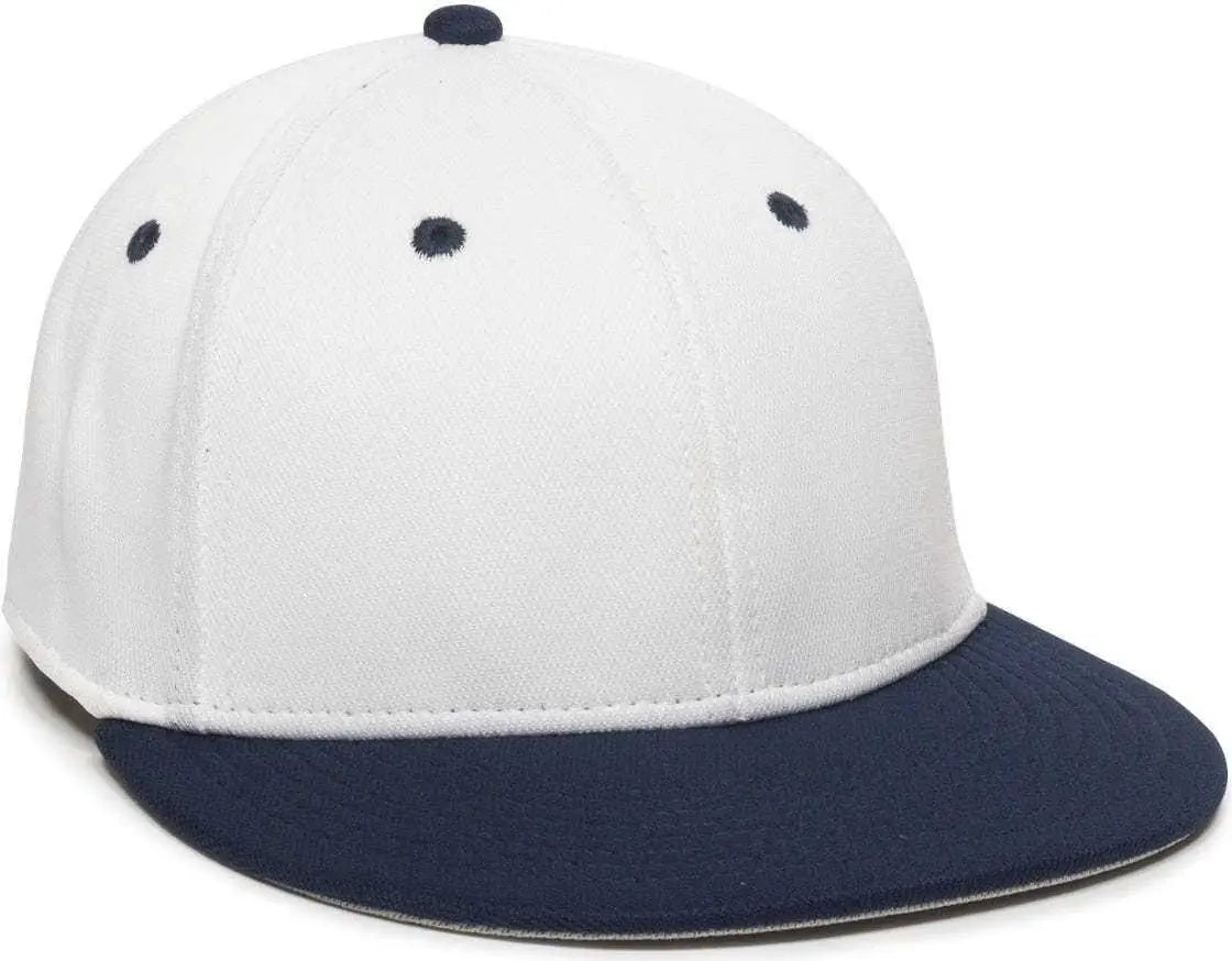 Oc Sports Tgs1930x Proflex Bamboo Charcoal Flat Visor Cap - White Navy - 6 3/4’’ - 7 1/8’’