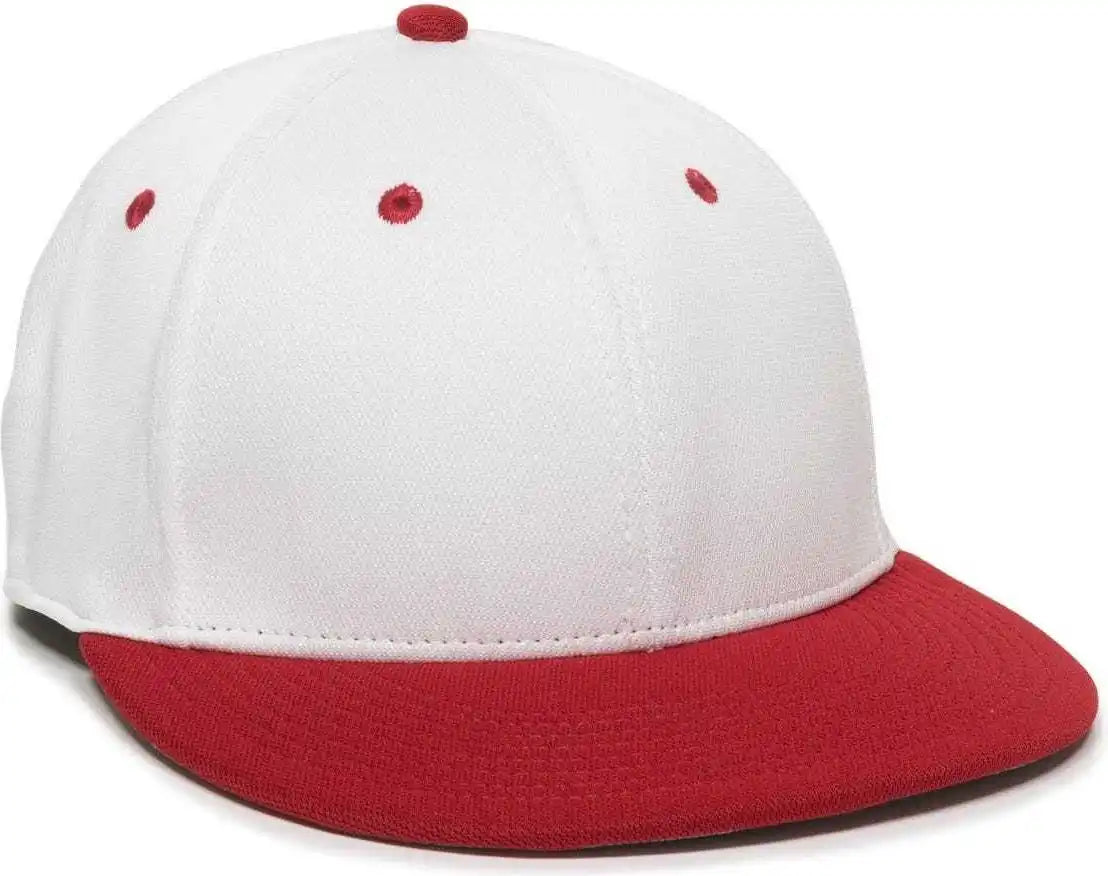 Oc Sports Tgs1930x Proflex Bamboo Charcoal Flat Visor Cap - White Red - 6 3/8’’ - 3/4’’