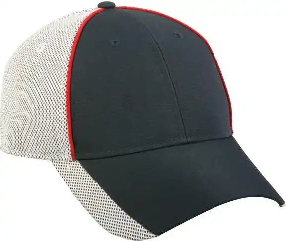 Oc Sports Tm-250 Crown Piping Mesh Back Cap - Navy White Red - 6 7/8’’ - 7 1/2’’