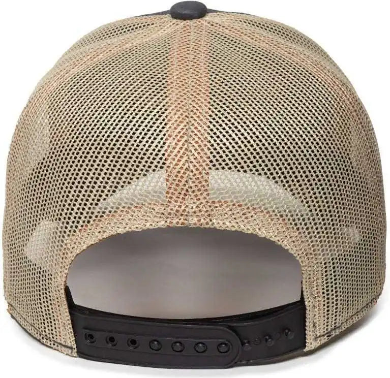 Oc Sports Tru03a Weathered Cotton Mesh Back Cap - Dark Gray Beige - Khaki / 6 7/8’’ - 7 1/2’’