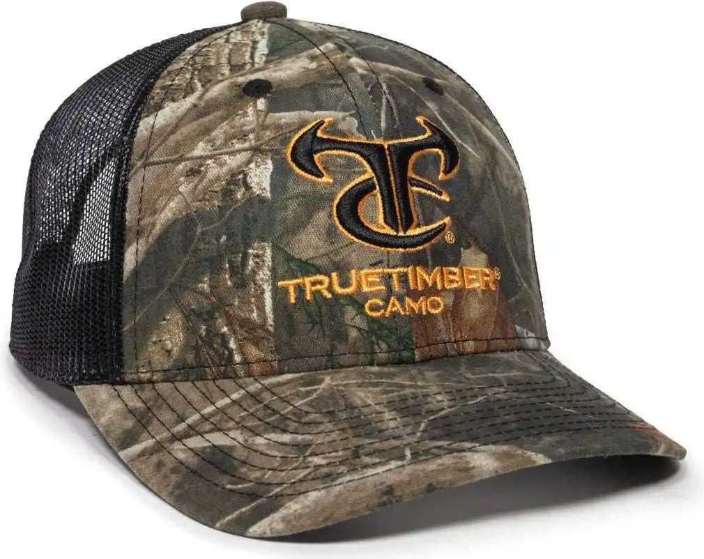 Oc Sports Tru04a Canvas Camo Mesh Back Cap Truetimber Kanati Black / 6 7/8’’ 7 1/2’’