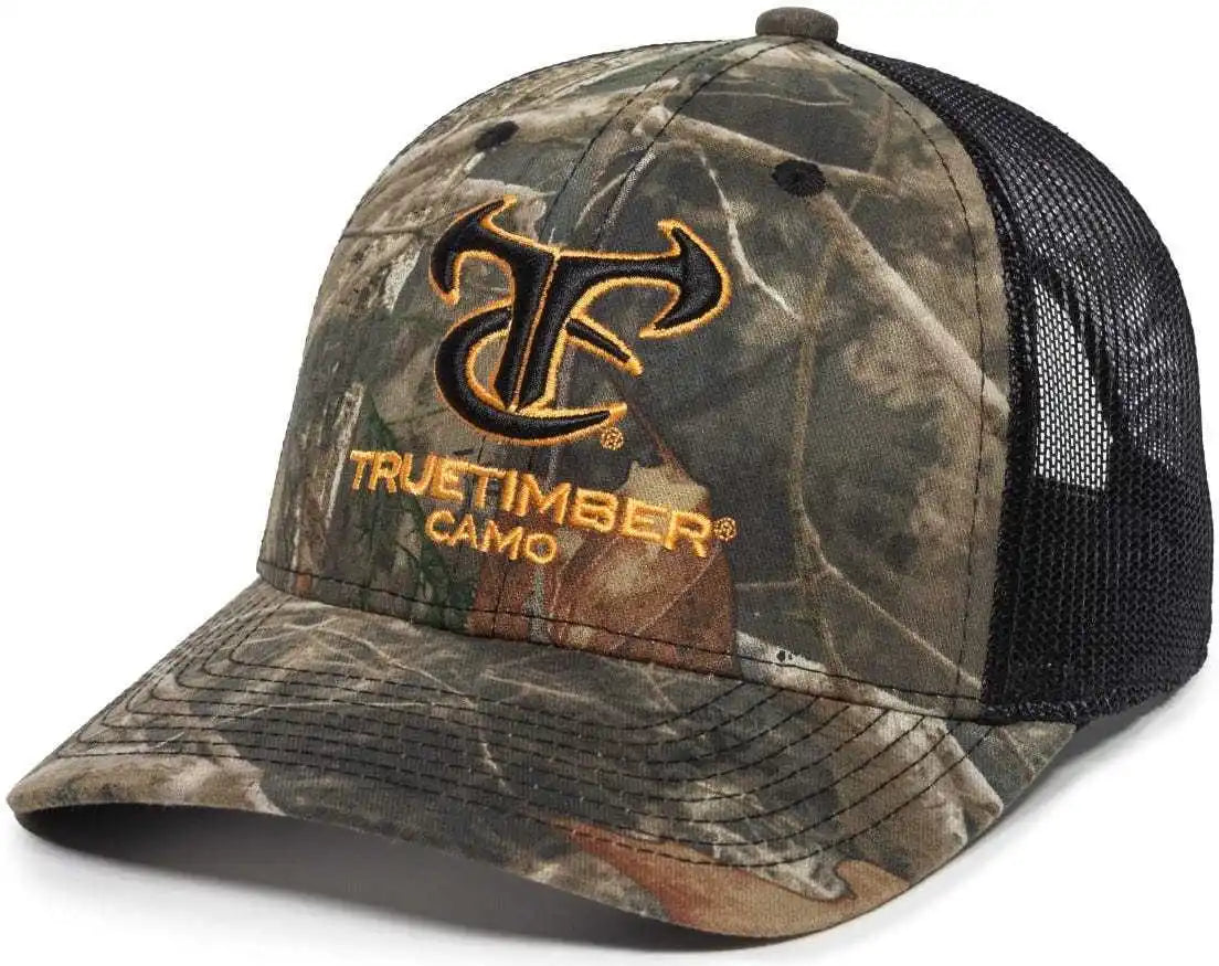 Oc Sports Tru04a Canvas Camo Mesh Back Cap Truetimber Kanati Black / 6 7/8’’ 7 1/2’’