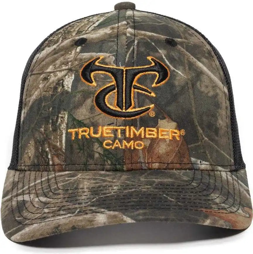 Oc Sports Tru04a Canvas Camo Mesh Back Cap Truetimber Kanati Black / 6 7/8’’ 7 1/2’’
