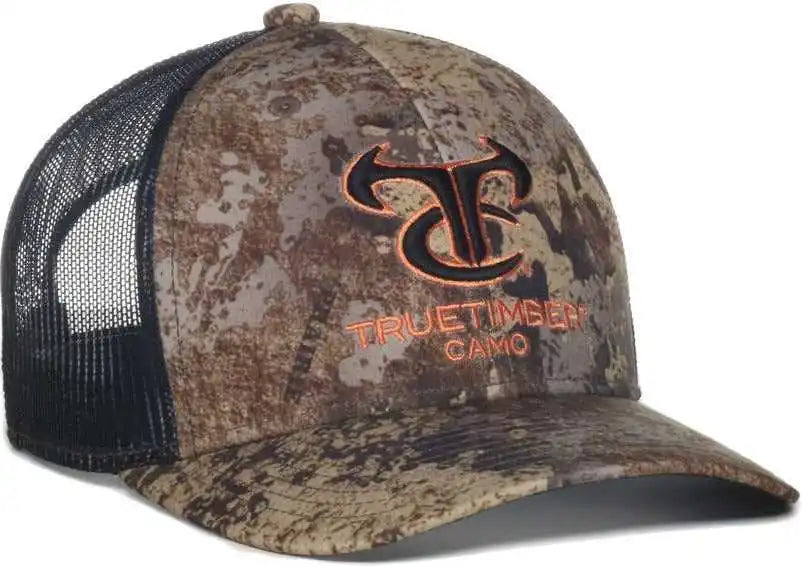 Oc Sports Tru04a Canvas Camo Mesh Back Cap Truetimber Prairie Black / Osfm