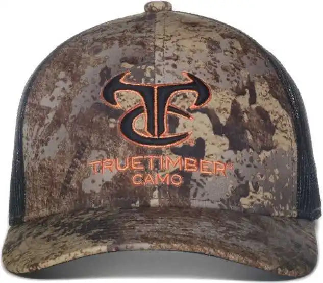 Oc Sports Tru04a Canvas Camo Mesh Back Cap Truetimber Prairie Black / Osfm