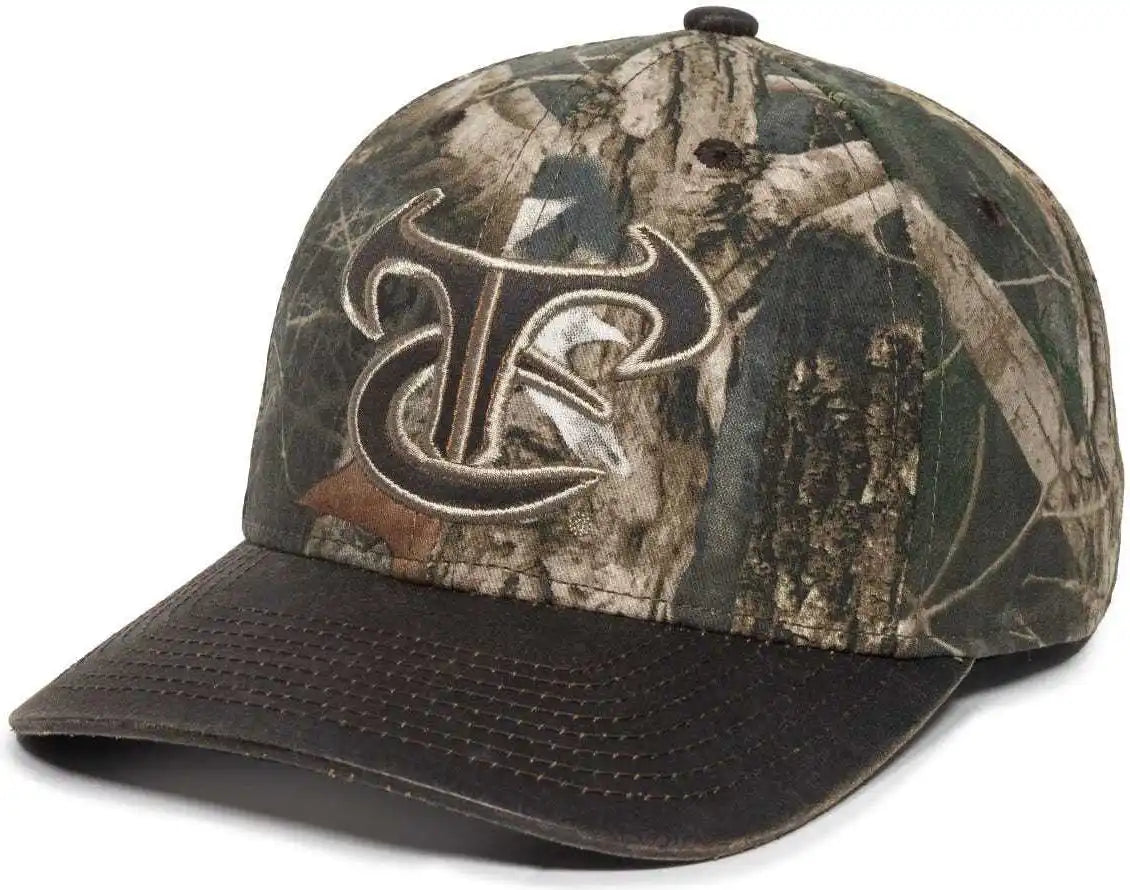 Oc Sports Tru05a Canvas Camo Solid Back Cap Truetimber Kanati Dark Brown / 6 7/8’’ 7 1/2’’