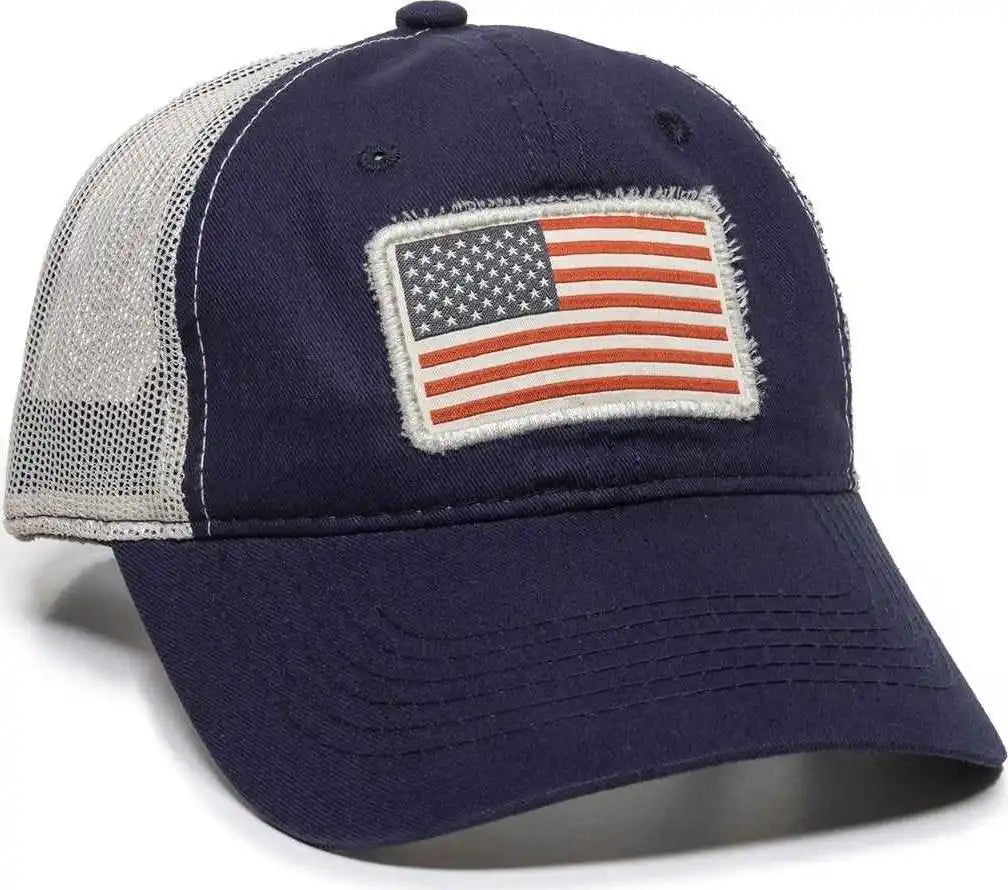 Oc Sports Usa-155 Cotton Twill Mesh Back Cap -navy Putty - Navy Light Gray / 6 7/8’’ - 7 1/2’’