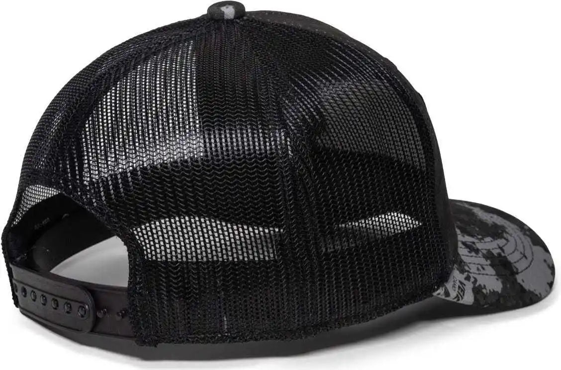 Oc Sports Usa-170 Polyester Camo Mesh Back Cap - Veil Tac-black Black - 6 7/8’’ - 7 1/2’’