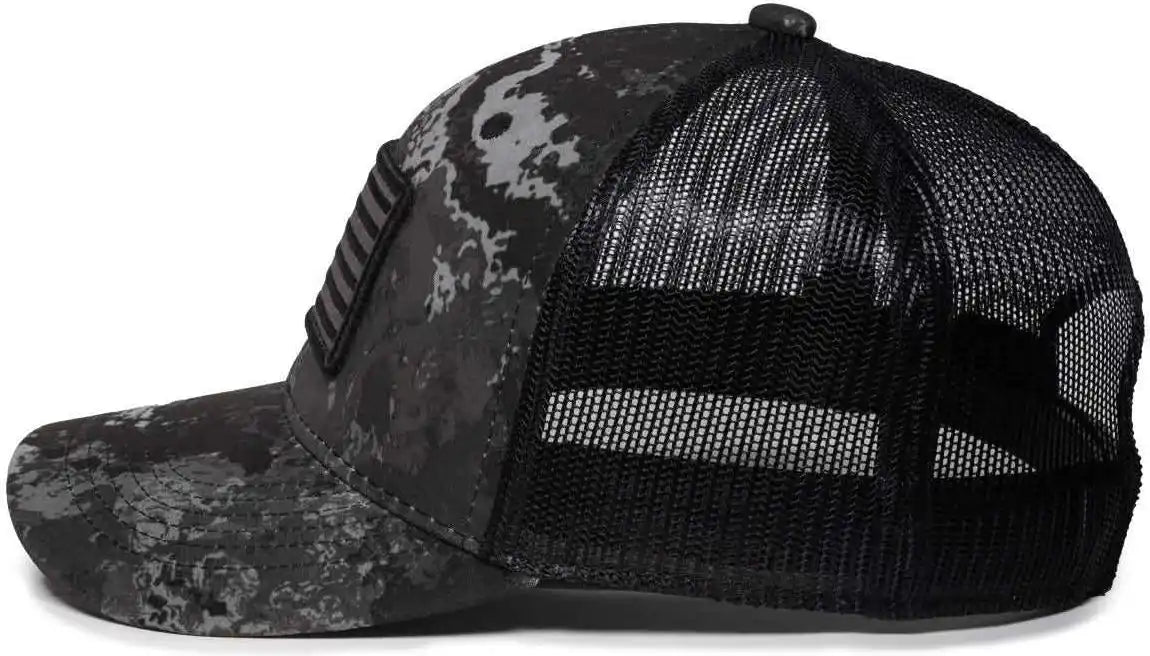 Oc Sports Usa-170 Polyester Camo Mesh Back Cap - Veil Tac-black Black - 6 7/8’’ - 7 1/2’’