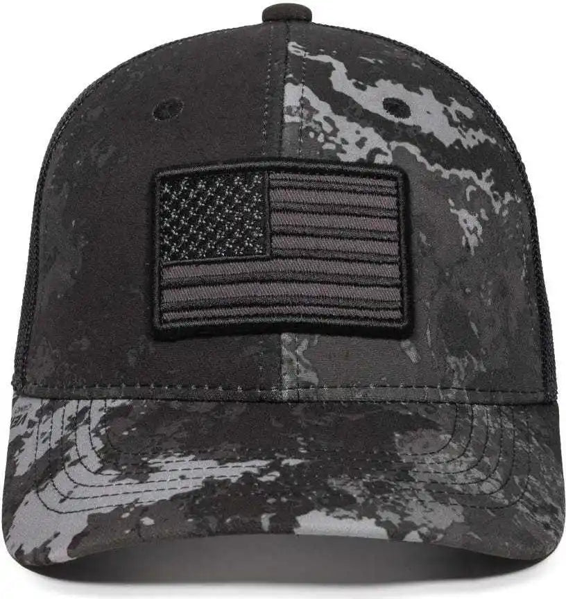 Oc Sports Usa-170 Polyester Camo Mesh Back Cap - Veil Tac-black Black - 6 7/8’’ - 7 1/2’’