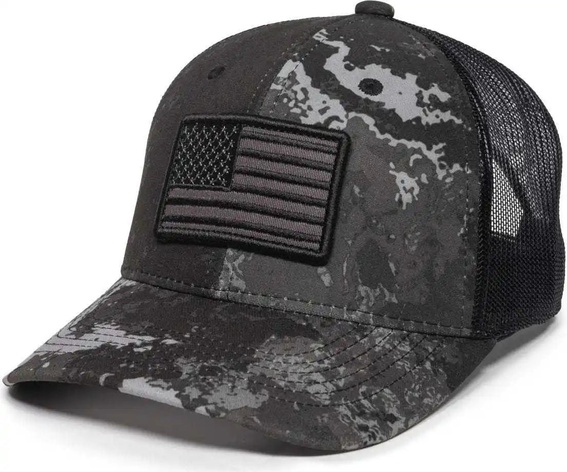 Oc Sports Usa-170 Polyester Camo Mesh Back Cap - Veil Tac-black Black - 6 7/8’’ - 7 1/2’’