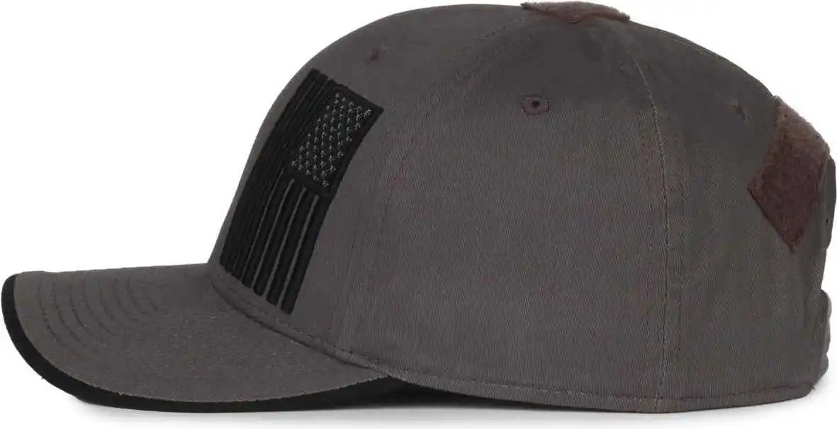 Oc Sports Usa-180 Mid Crown Structured Flag Cap - Charcoal - Dark Gray / 6 7/8’’ - 7 1/2’’