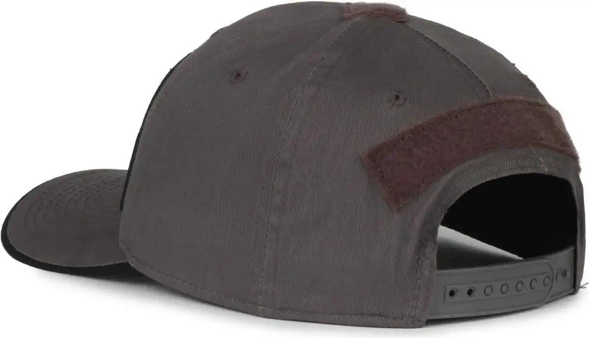 Oc Sports Usa-180 Mid Crown Structured Flag Cap - Charcoal - Dark Gray / 6 7/8’’ - 7 1/2’’