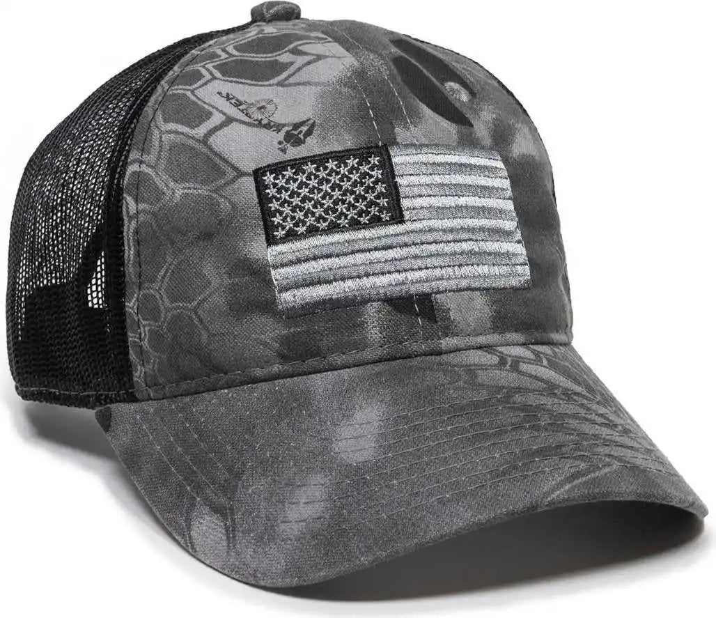 Oc Sports Usa-200m Adjustable Mesh Back Cap - Kryptek Raid Black - 6 7/8’’ - 7 1/2’’