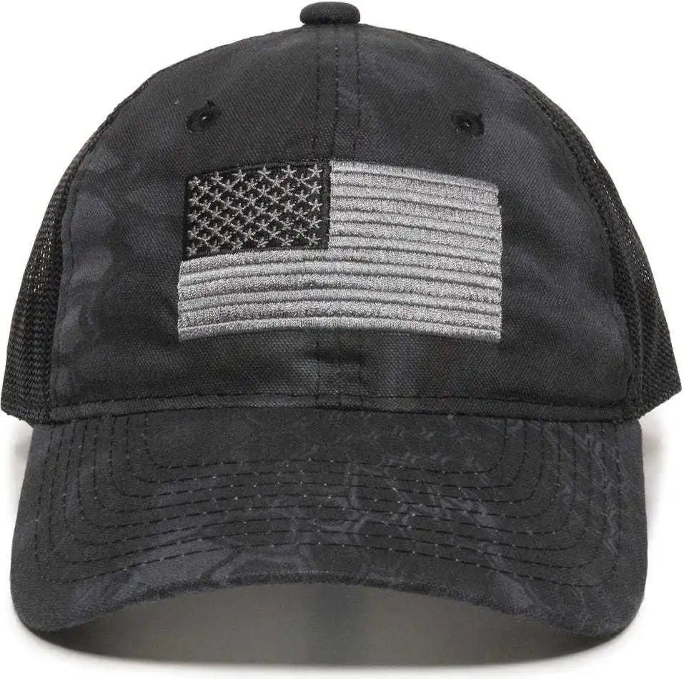 Oc Sports Usa-200m Adjustable Mesh Back Cap - Kryptek Typhon Black - 6 7/8’’ - 7 1/2’’