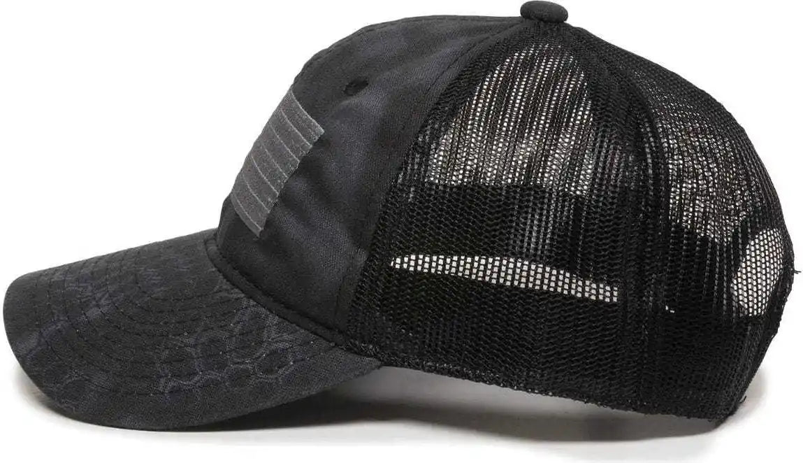 Oc Sports Usa-200m Adjustable Mesh Back Cap - Kryptek Typhon Black - 6 7/8’’ - 7 1/2’’