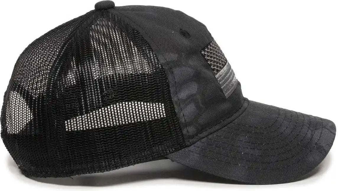 Oc Sports Usa-200m Adjustable Mesh Back Cap - Kryptek Typhon Black - 6 7/8’’ - 7 1/2’’
