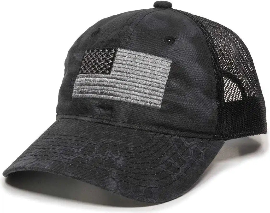 Oc Sports Usa-200m Adjustable Mesh Back Cap - Kryptek Typhon Black - 6 7/8’’ - 7 1/2’’