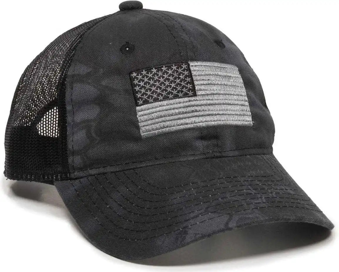 Oc Sports Usa-200m Adjustable Mesh Back Cap - Kryptek Typhon Black - 6 7/8’’ - 7 1/2’’
