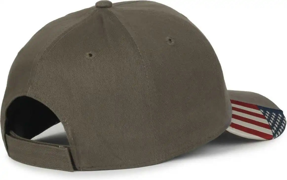 Oc Sports Usa-300 Adjustable American Flag on Bill Cap - Olive Usa2 - Usa2 / Osfm