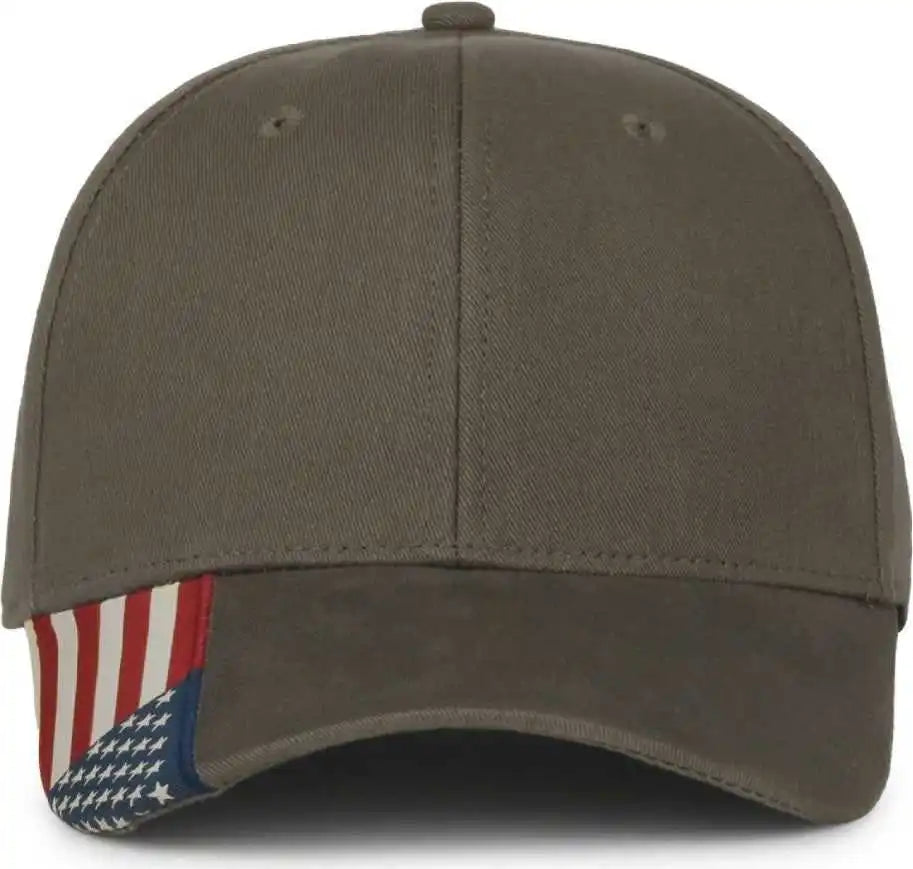 Oc Sports Usa-300 Adjustable American Flag on Bill Cap - Olive Usa2 - Usa2 / Osfm