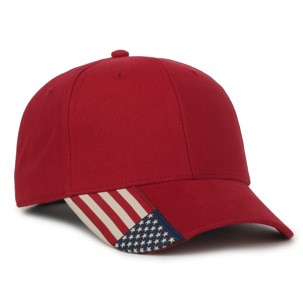 Oc Sports Usa-300 Adjustable American Flag on Bill Cap - Red