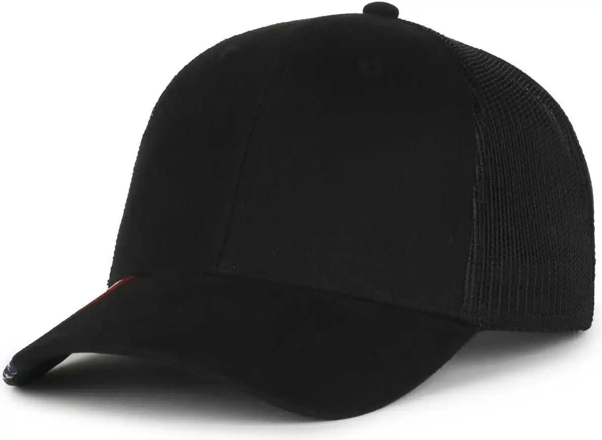 Oc Sports Usa-300m Brushed Twill with Flag Visor Insert Cap - Black - Osfm