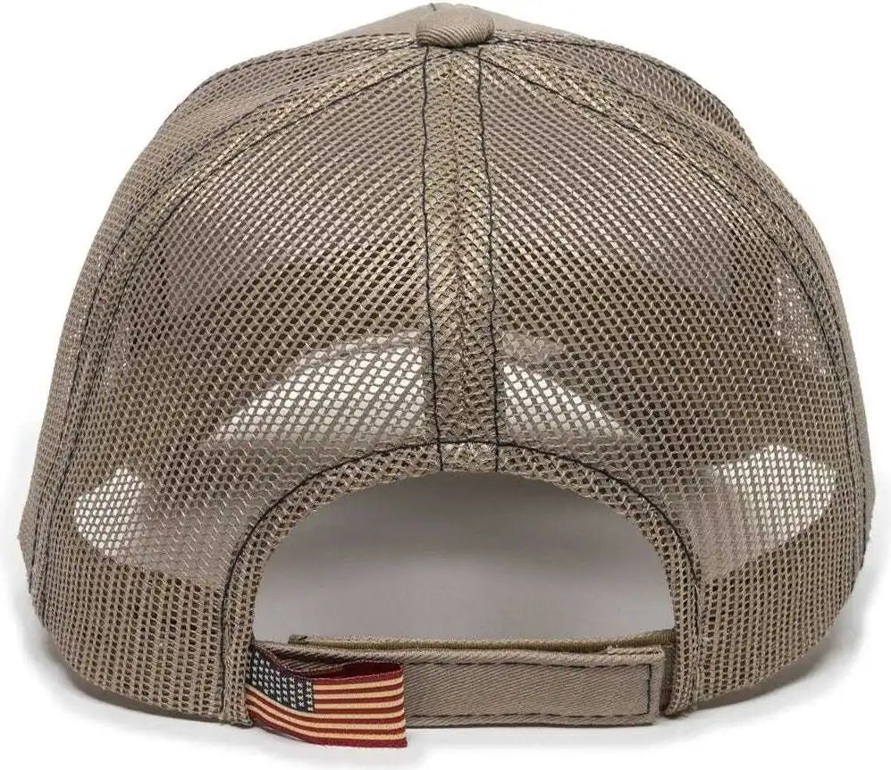 Oc Sports Usa-800m Adjustable Mesh Back Cap - Khaki - 6 7/8’’ - 7 1/2’’