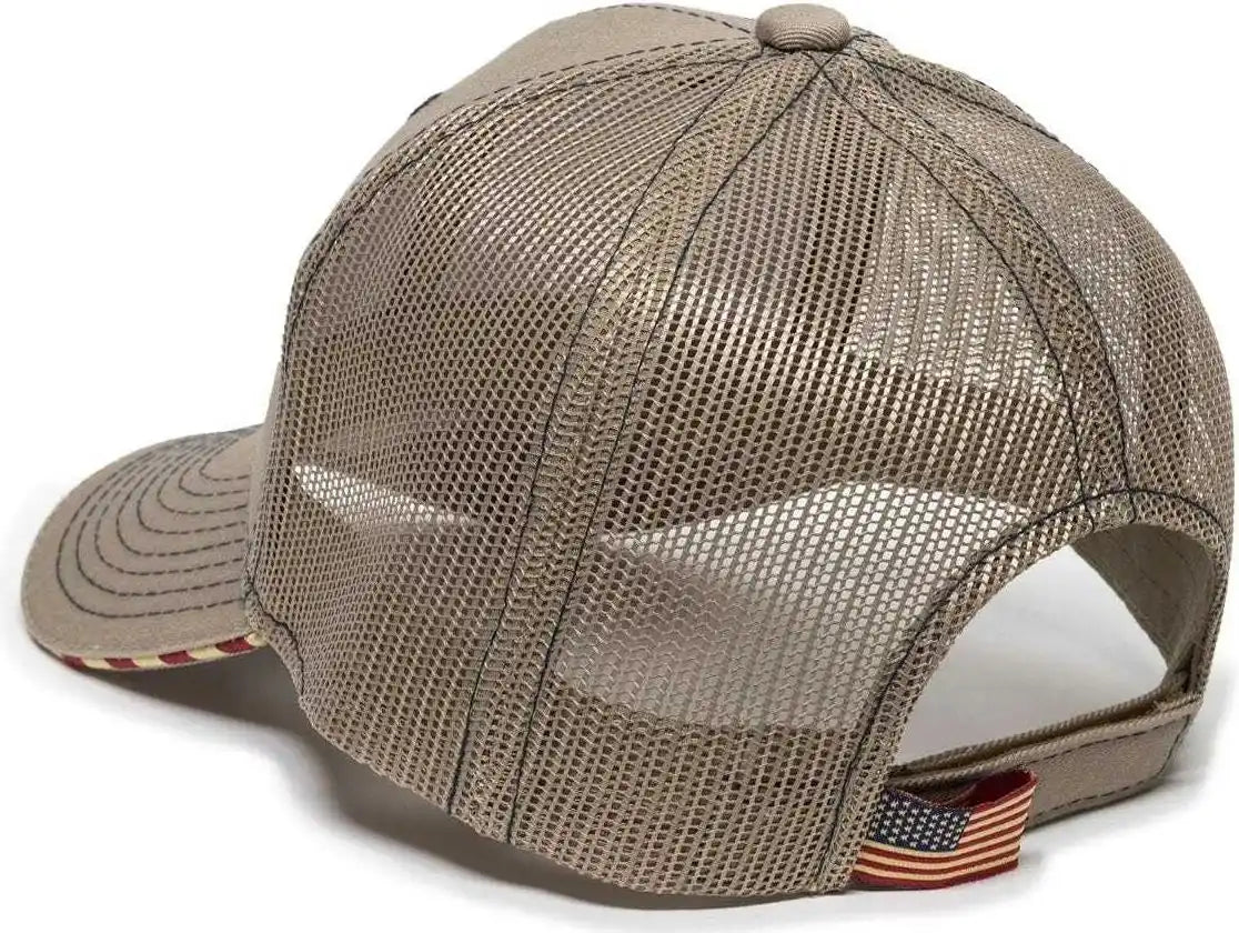 Oc Sports Usa-800m Adjustable Mesh Back Cap - Khaki - 6 7/8’’ - 7 1/2’’
