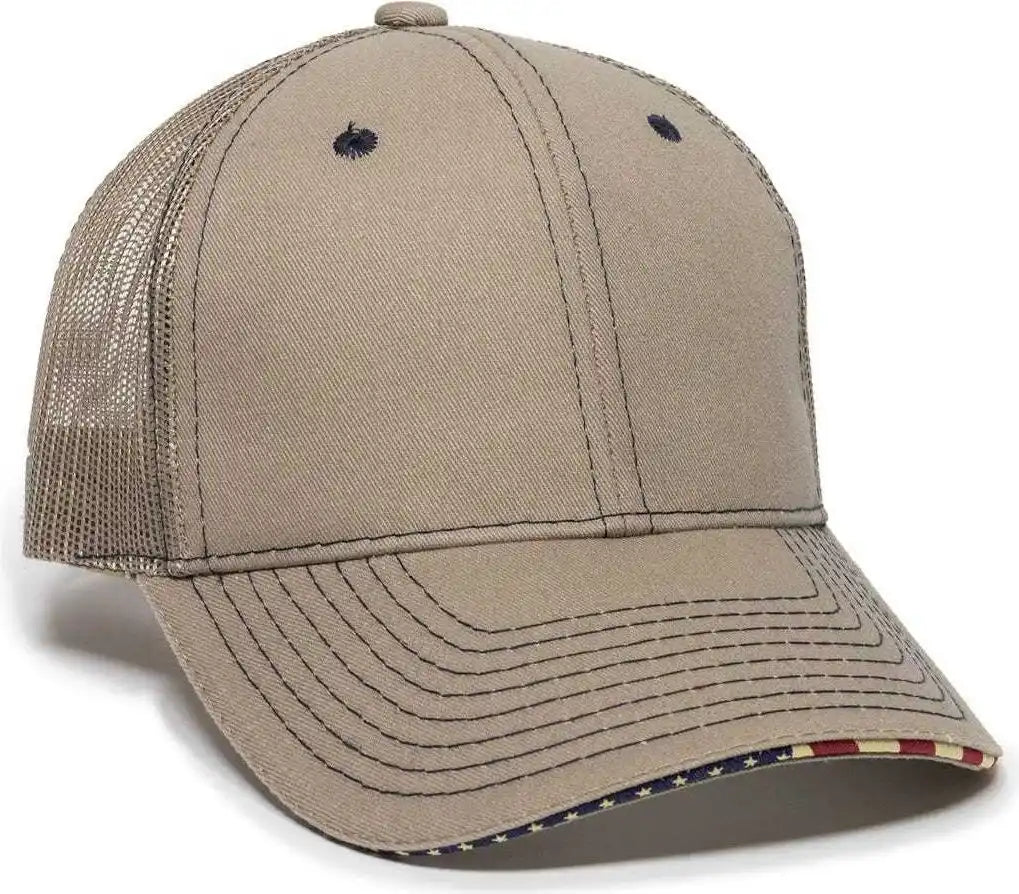 Oc Sports Usa-800m Adjustable Mesh Back Cap - Khaki - 6 7/8’’ - 7 1/2’’