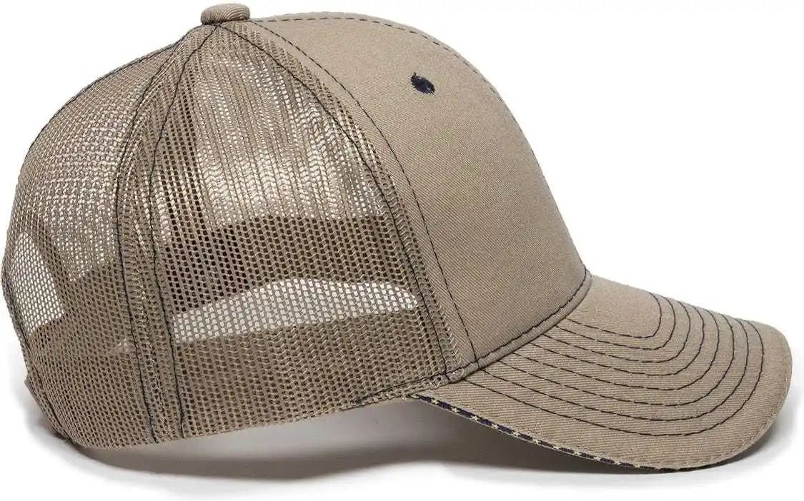 Oc Sports Usa-800m Adjustable Mesh Back Cap - Khaki - 6 7/8’’ - 7 1/2’’