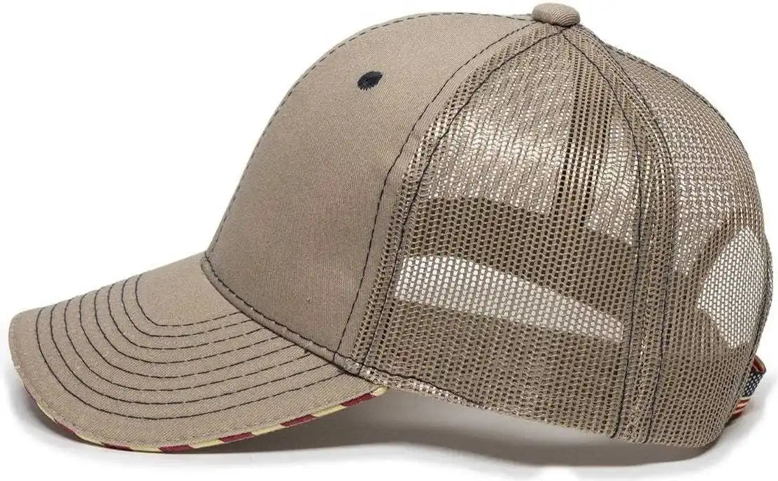 Oc Sports Usa-800m Adjustable Mesh Back Cap - Khaki - 6 7/8’’ - 7 1/2’’